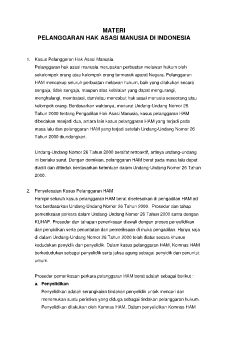 Materi Pelanggaran HAM di Indonesia kelas XI