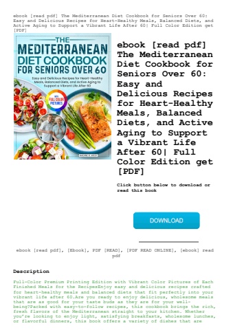 ebook [read pdf] the mediterranean diet cookbook for seniors over 60 easy and delicious recipes for