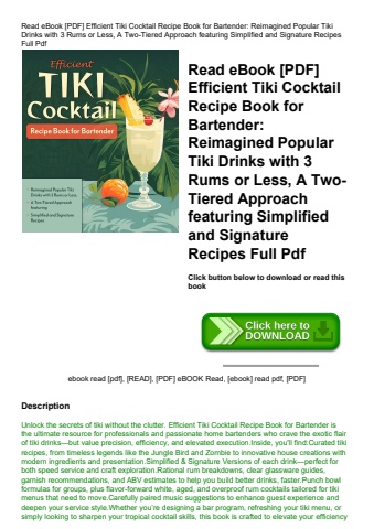 read ebook [pdf] efficient tiki cocktail recipe book for bartender reimagined popular tiki drinks wi
