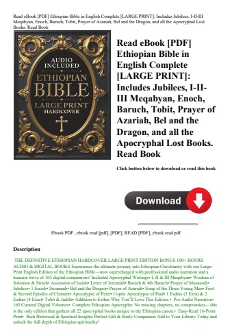 read ebook [pdf] ethiopian bible in english complete [large print] includes jubilees  i-ii-iii meqab