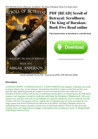 pdf [read] scroll of betrayal scrollborn the king of barakan book five read online