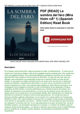 pdf [read] la sombra del faro (mira holm nã‚âº 1) (spanish edition) read book