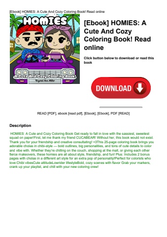 [ebook] homies a cute and cozy coloring book! read online