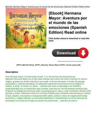 [ebook] hermana mayor aventura por el mundo de las emociones (spanish edition) read online