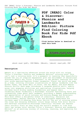 pdf [read] color & discover phonics and landmarks edition picture find coloring book for kids pdf eb
