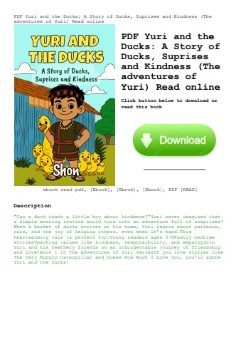 pdf yuri and the ducks a story of ducks  suprises and kindness (the adventures of yuri) read online