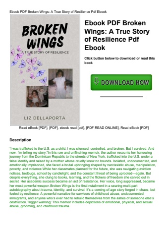 ebook pdf  broken wings a true story of resilience pdf ebook