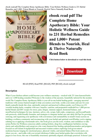 ebook read pdf the complete home apothecary bible your holistic wellness guide to 231 herbal remedie