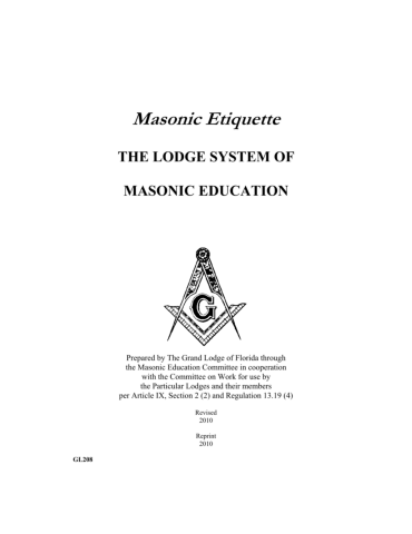 MASONIC ETIQUETTE