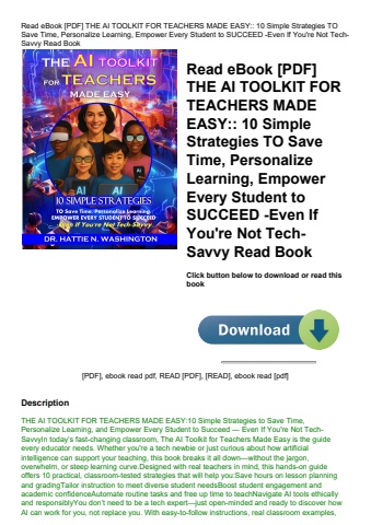 read ebook [pdf] the ai toolkit for teachers made easy 10 simple strategies to save time  personaliz