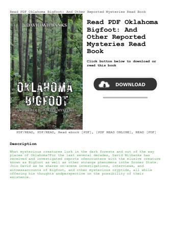 read pdf oklahoma bigfoot and other reported mysteries read book
