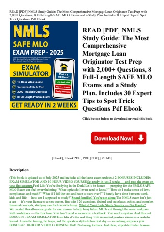 read [pdf] nmls study guide the most comprehensive mortgage loan originator test prep with 2 000+ qu