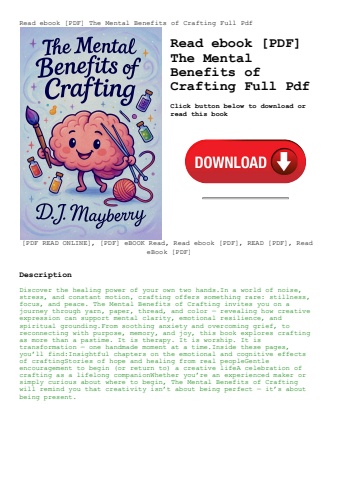 read ebook [pdf] the mental benefits of crafting full pdf