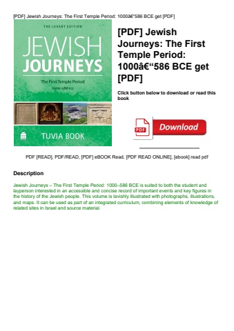 [pdf] jewish journeys the first temple period 1000ã¢â€â“586 bce get [pdf]