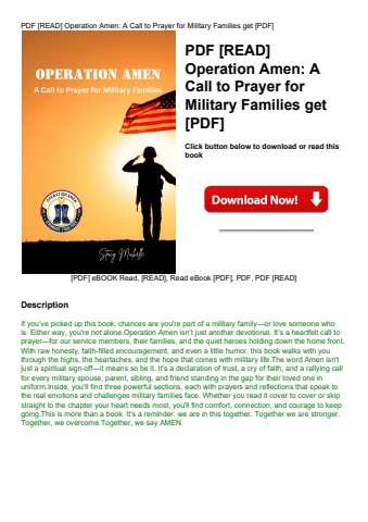 pdf [read] operation amen a call to prayer for military families get [pdf]