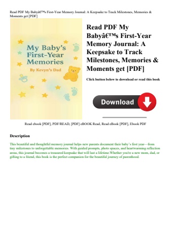 read pdf my babyã¢â€â™s first-year memory journal a keepsake to track milestones  memories & moments