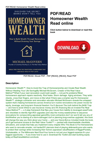 pdfread homeowner wealth read online