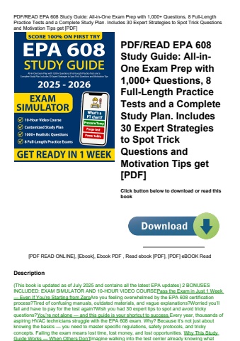 pdfread epa 608 study guide all-in-one exam prep with 1 000+ questions  8 full-length practice tests
