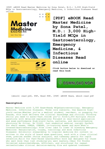 [pdf] ebook read master medicine by sona patel  m