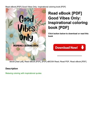 read ebook [pdf] good vibes only inspirational coloring book [pdf]