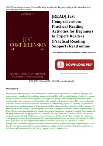 [read] just comprehension practical reading activities for beginners to expert readers (practical re