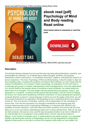 ebook read [pdf] psychology of mind and body reading read online