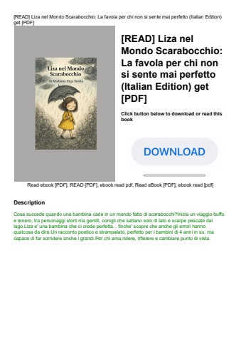 [read] liza nel mondo scarabocchio la favola per chi non si sente mai perfetto (italian edition) get
