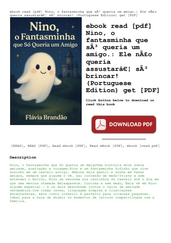 ebook read [pdf] nino  o fantasminha que sãƒâ³ queria um amigo