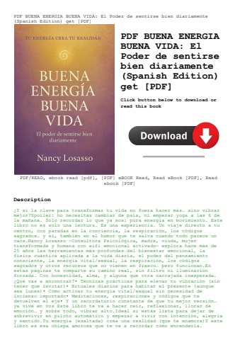 pdf buena energia buena vida el poder de sentirse bien diariamente (spanish edition) get [pdf]