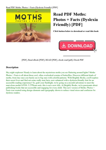 read pdf moths photos + facts (dyslexia friendly) [pdf]