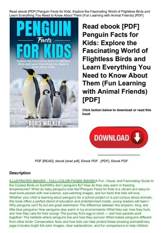 read ebook [pdf] penguin facts for kids explore the fascinating world of flightless birds and learn