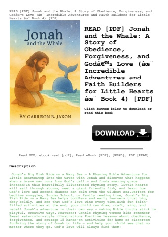 read [pdf] jonah and the whale a story of obedience  forgiveness  and godã¢â€â™s love (ã¢âœâ¨ incred