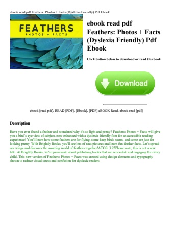 ebook read pdf feathers photos + facts (dyslexia friendly) pdf ebook