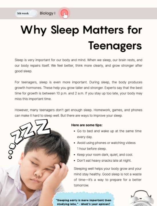 아이비타임즈5 (why sleep matters for teenagers)-secondary