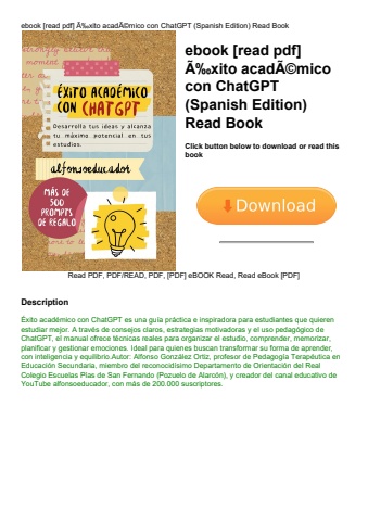 ebook [read pdf] ãƒâ‰xito acadãƒâ©mico con chatgpt (spanish edition) read book
