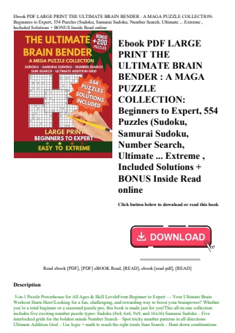 ebook pdf  large print the ultimate brain bender  a maga puzzle collection beginners to expert  554