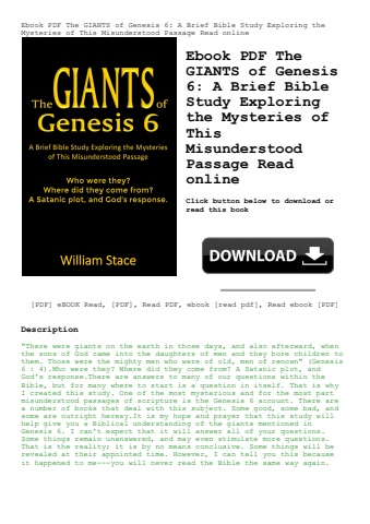ebook pdf  the giants of genesis 6 a brief bible study exploring the mysteries of this misunderstood