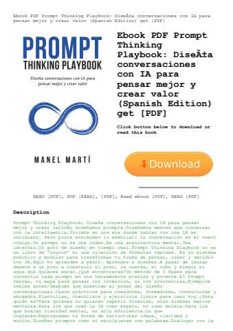 ebook pdf  prompt thinking playbook diseãƒâ±a conversaciones con ia para pensar mejor y crear valor