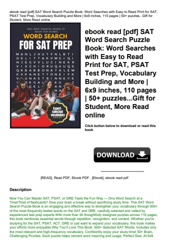 ebook read [pdf] sat word search puzzle book word searches with easy to read print for sat  psat tes