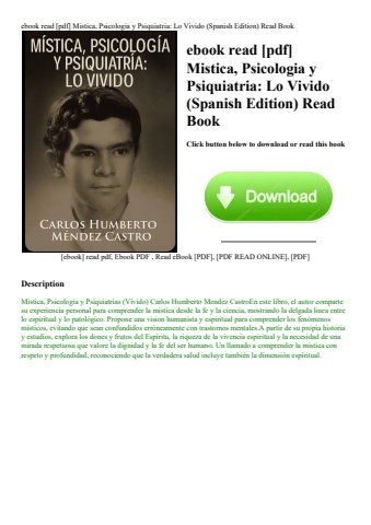 ebook read [pdf] mistica  psicologia y psiquiatria lo vivido (spanish edition) read book