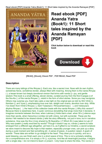 read ebook [pdf] ananda yatra (book1) 11 short tales inspired by the ananda ramayan [pdf]