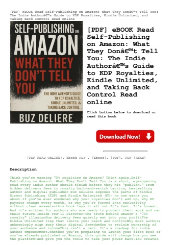 [pdf] ebook read self-publishing on amazon what they donã¢â€â™t tell you the indie authorã¢â€â™s gui