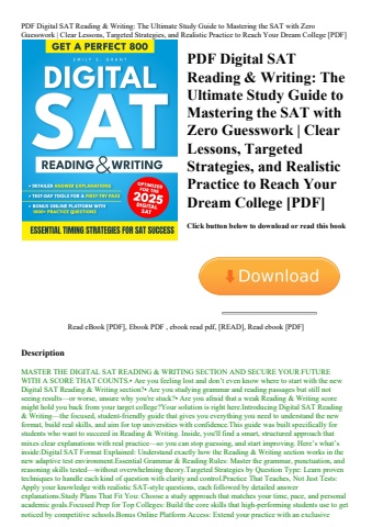 pdf digital sat reading & writing the ultimate study guide to mastering the sat with zero guesswork