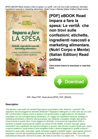 [pdf] ebook read impara a fare la spesa le veritãƒâ  che non trovi sulle confezioni; etichette  ingr