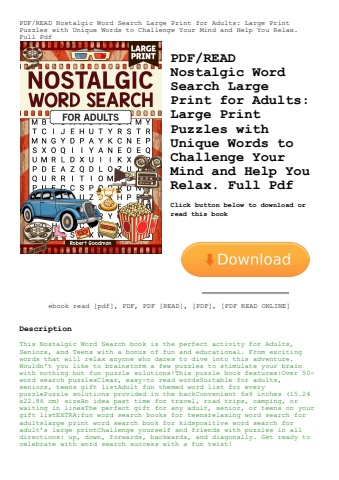 pdfread nostalgic word search large print for adults large print puzzles with unique words to challe