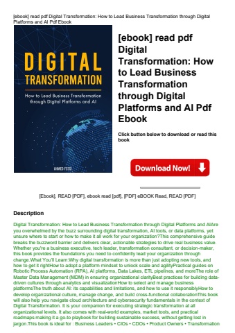 [ebook] read pdf digital transformation how to lead business transformation through digital platform