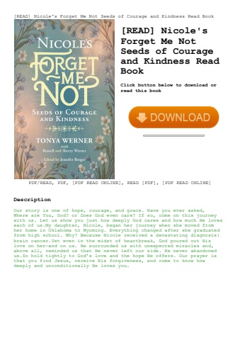 [read] nicole's forget me not seeds of courage and kindness read book