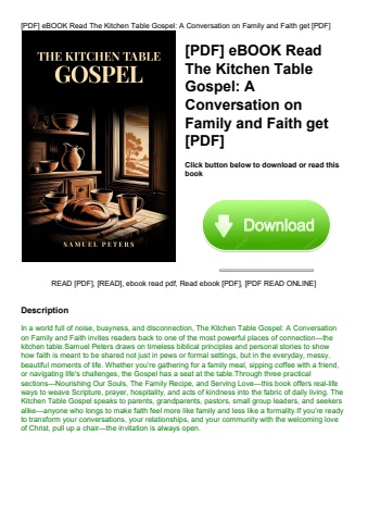 [pdf] ebook read the kitchen table gospel a conversation on family and faith get [pdf]