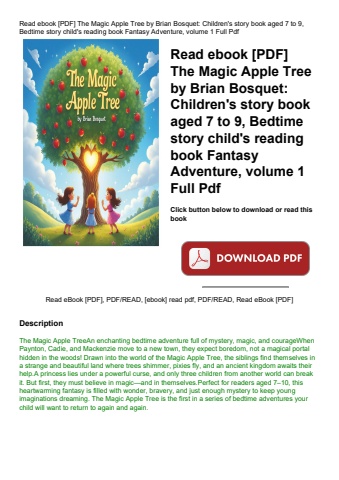 read ebook [pdf] the magic apple tree by brian bosquet children's story book aged 7 to 9  bedtime st