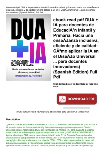 ebook read pdf dua + ia para docentes de educaciãƒâ³n infantil y primaria